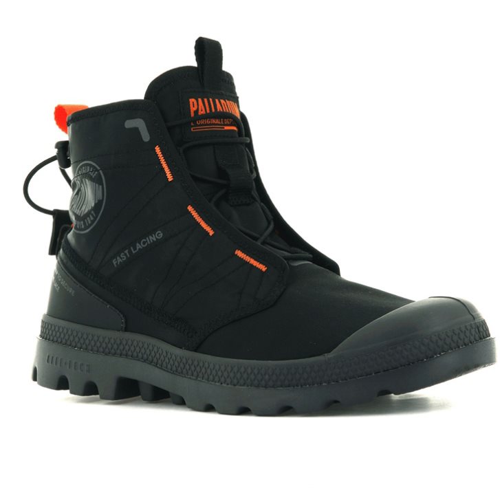 Palladium Pampa Travel Lite Men's Boots Black | UK H523-DXE